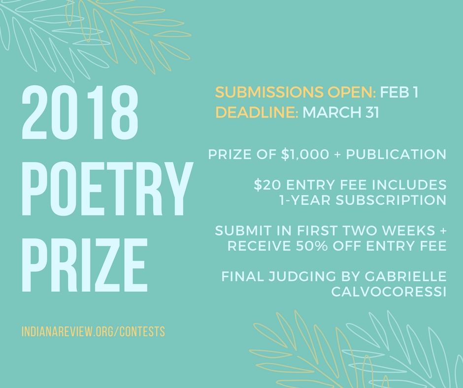 Indiana Review Poetry Prize Call for Submissions Ex Libris